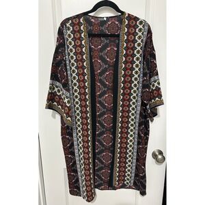 Boho Earthbound Trading Co Boho‎ Paisley Kimono Cardigan Cover Up Size L